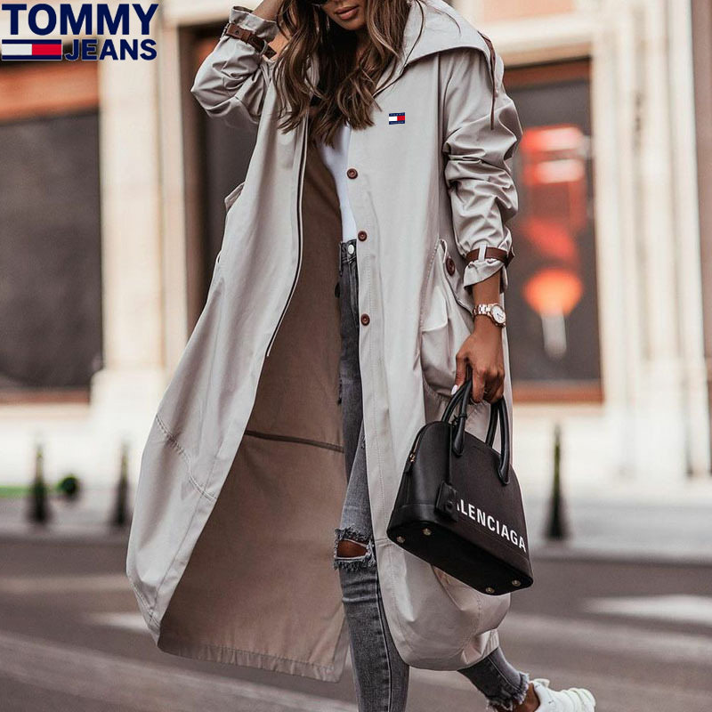 Damers lång huva kappa