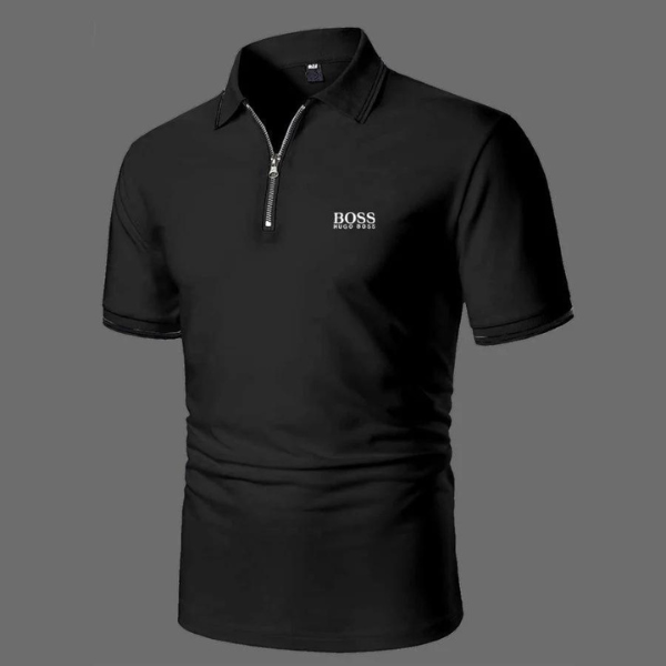 Business poloshirt med glidelås
