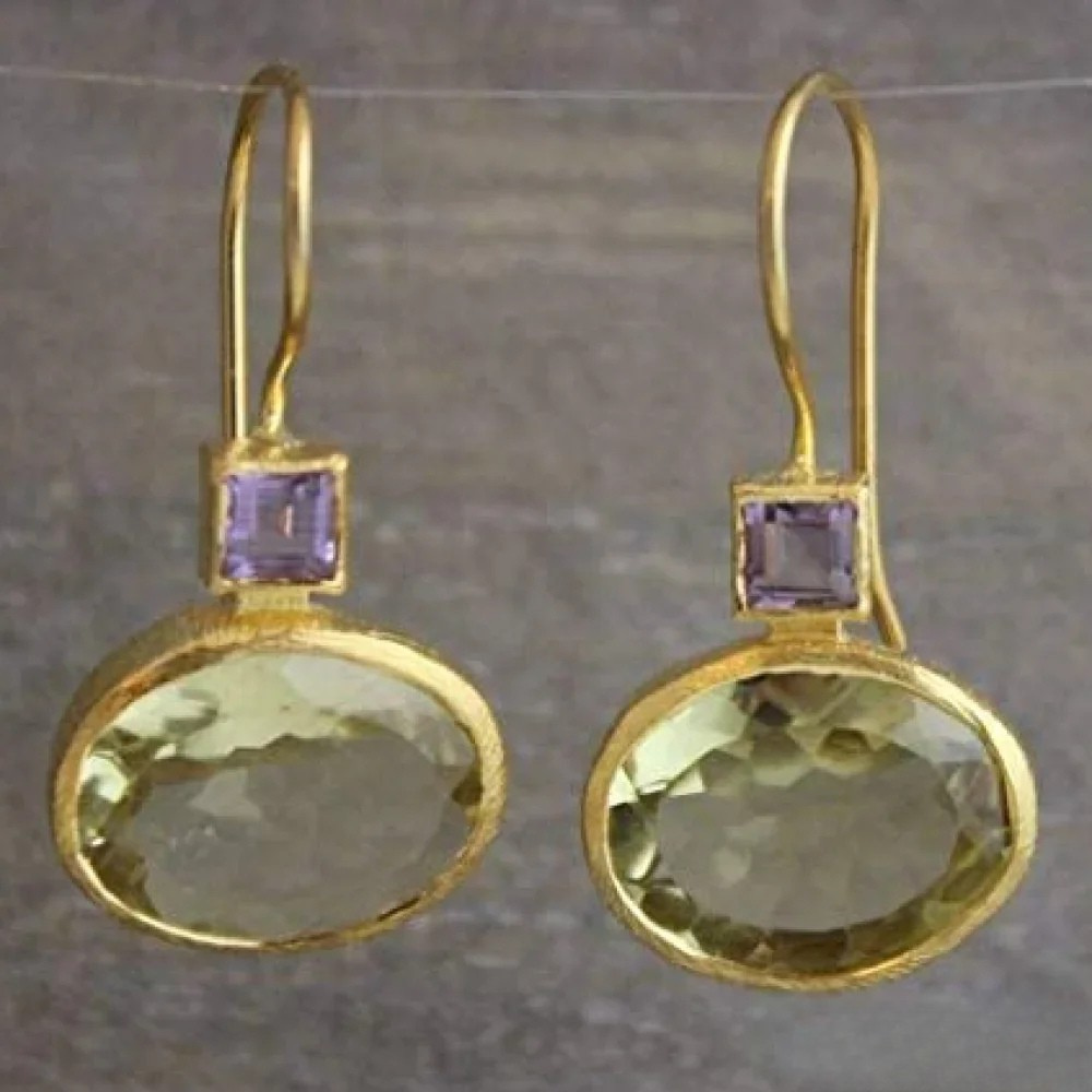 Retro zielone kolczyki