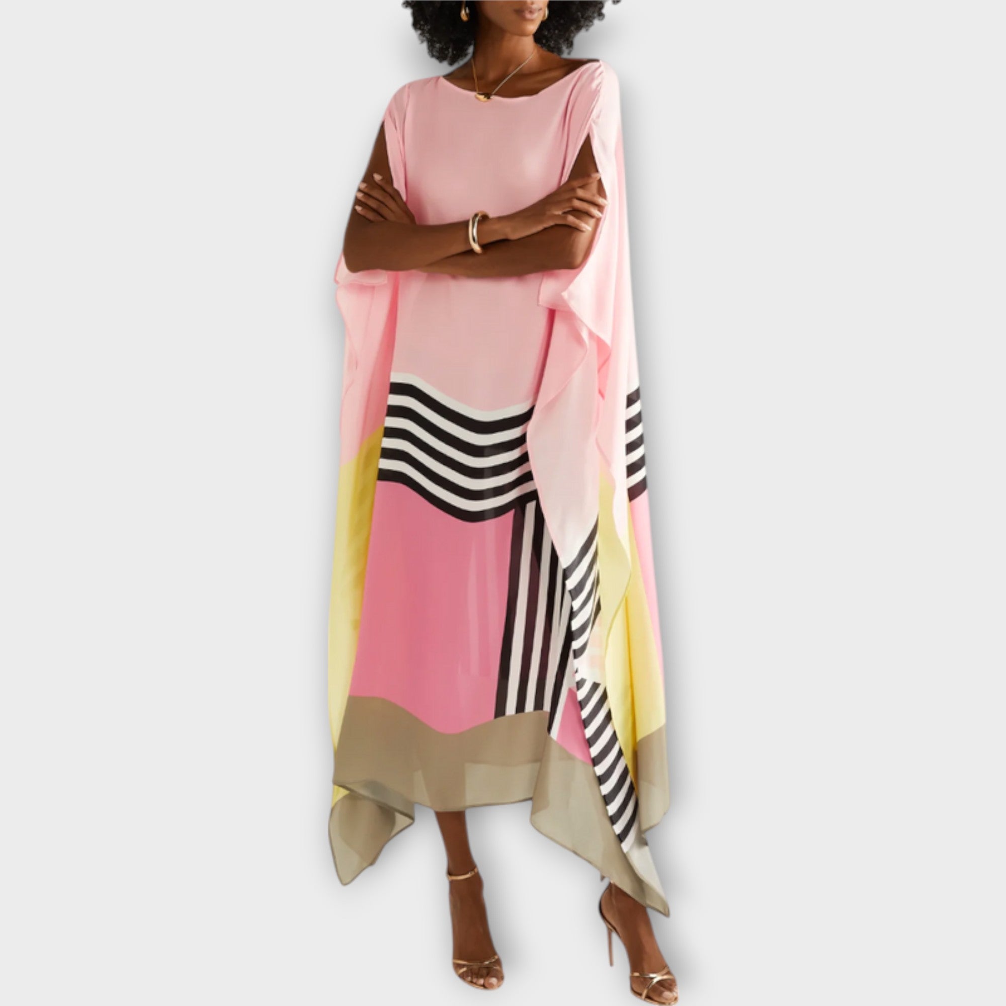 Elenora - Kaftan géométrique à découpe locker