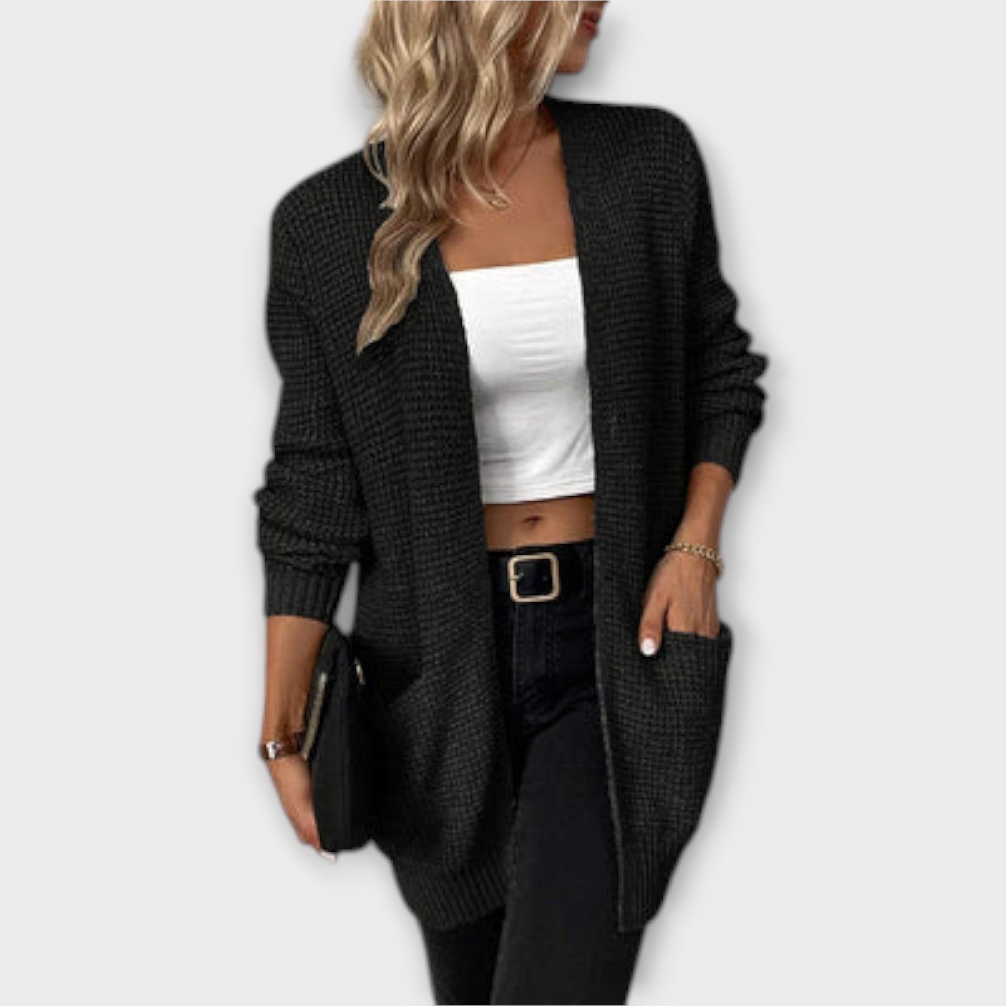 Nancy - Casual strikket cardigan med lommer