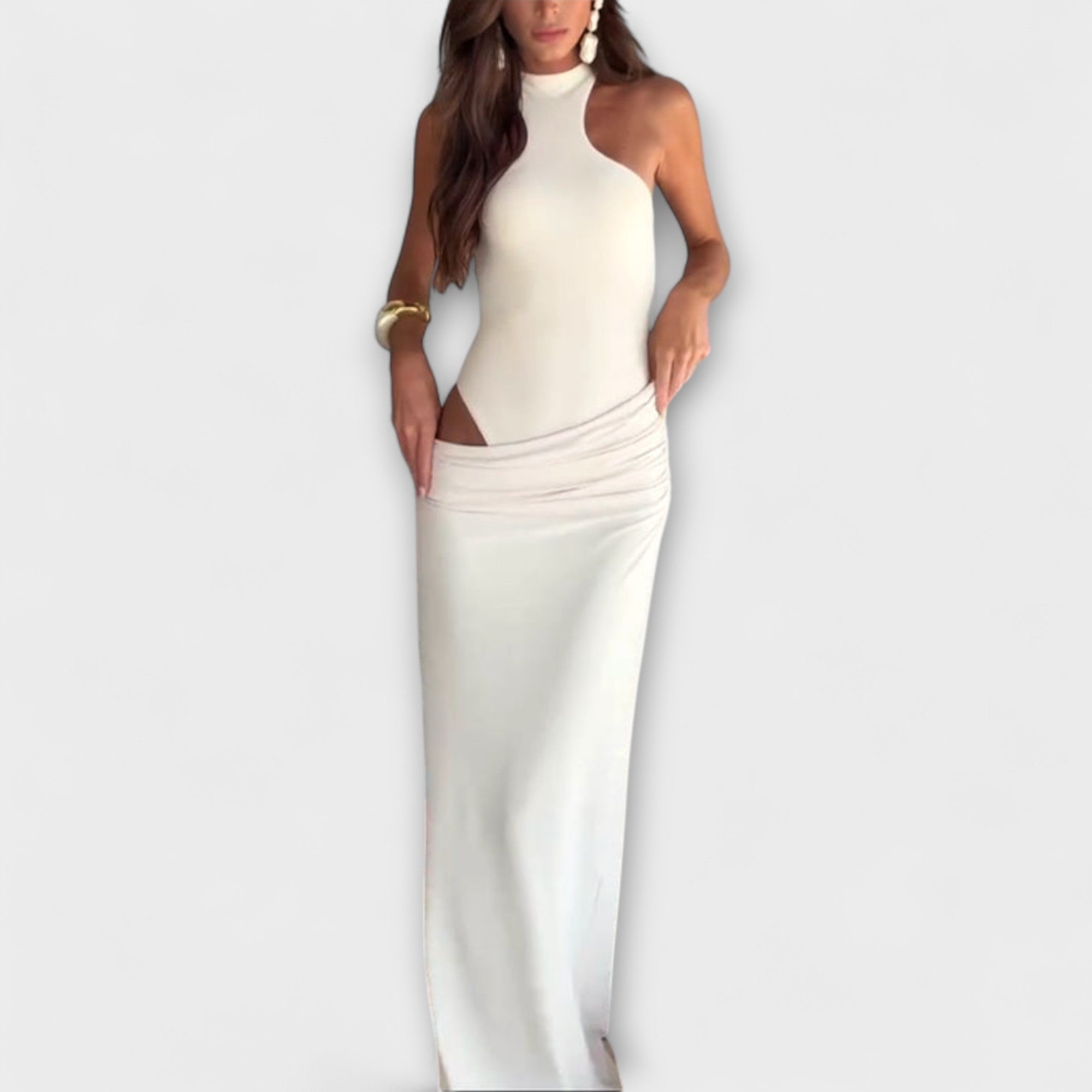 Minna - Verführerisches ärmelloses Kleid mit Ausschnitten