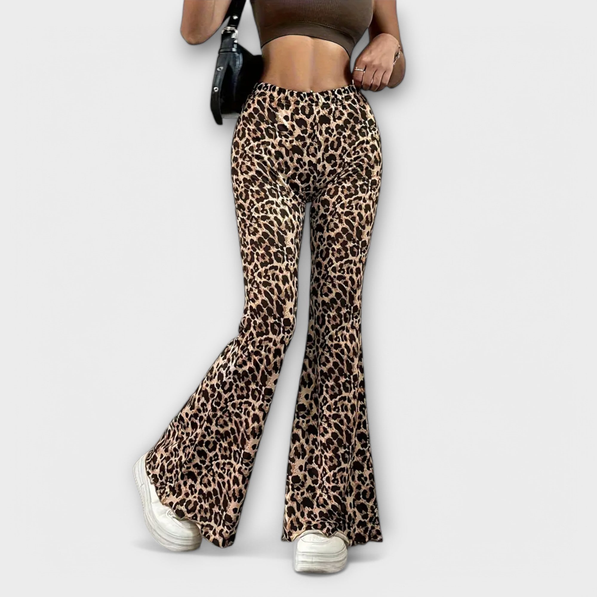 Leopard bootcut-byxor