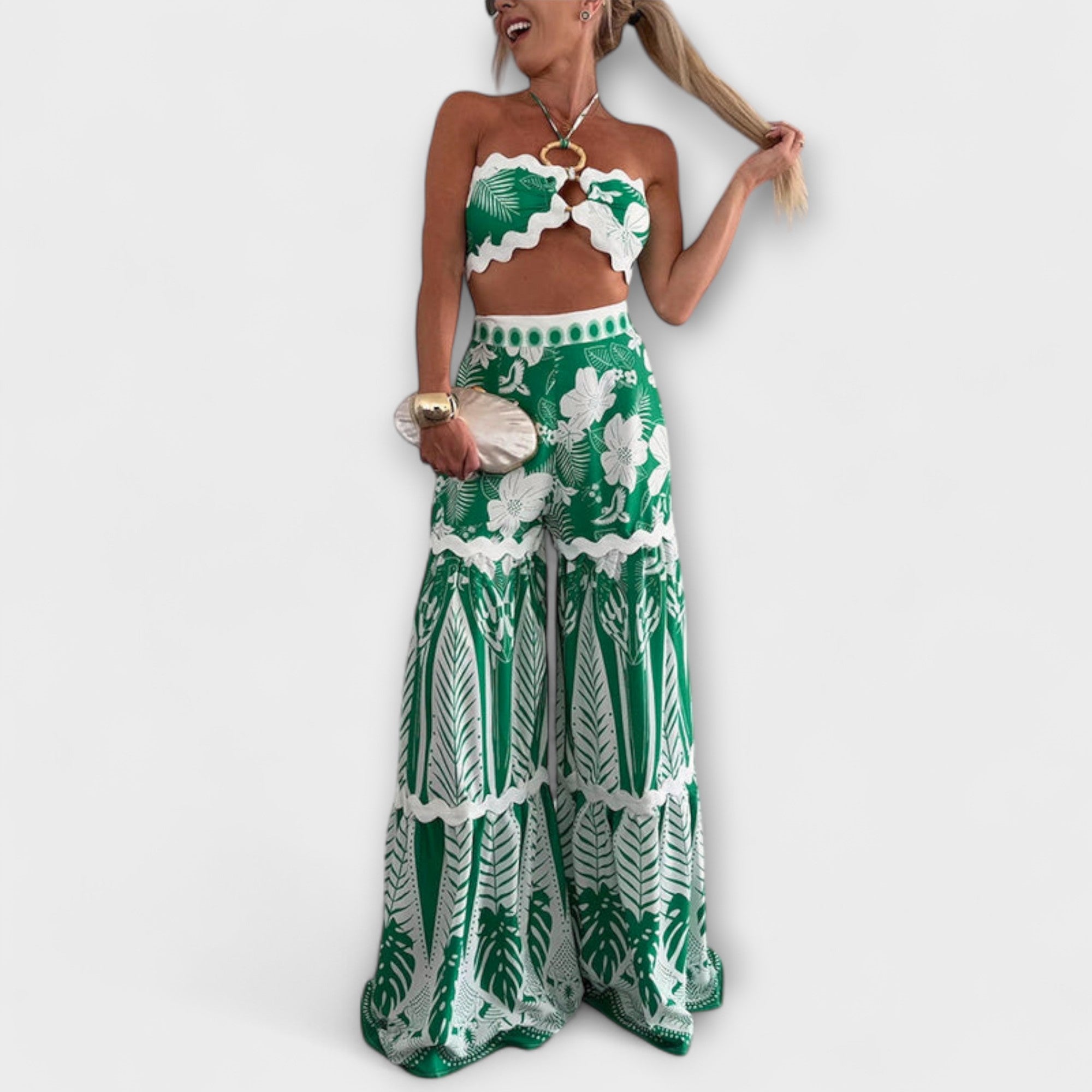 Zella - Ensemble de bagues à anneau halter avec bordure Ric Rac Cassie