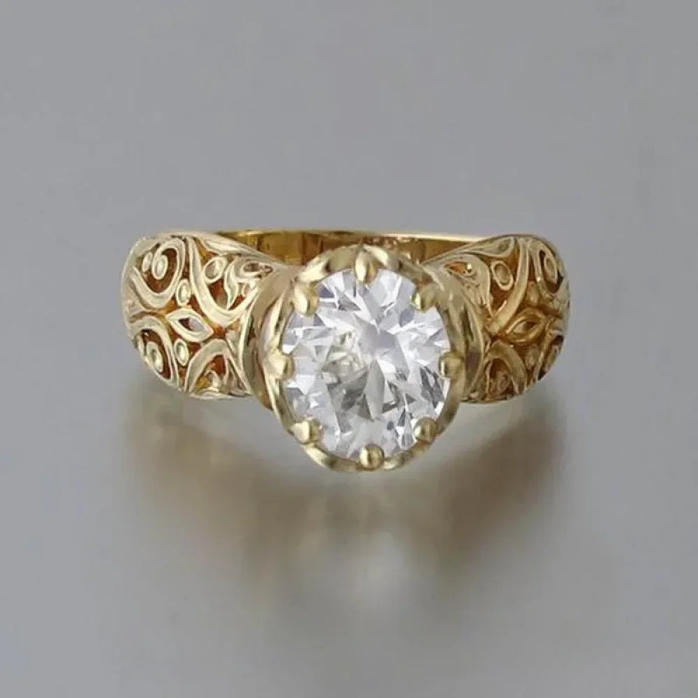 Bague élégante avec zirconium blanc