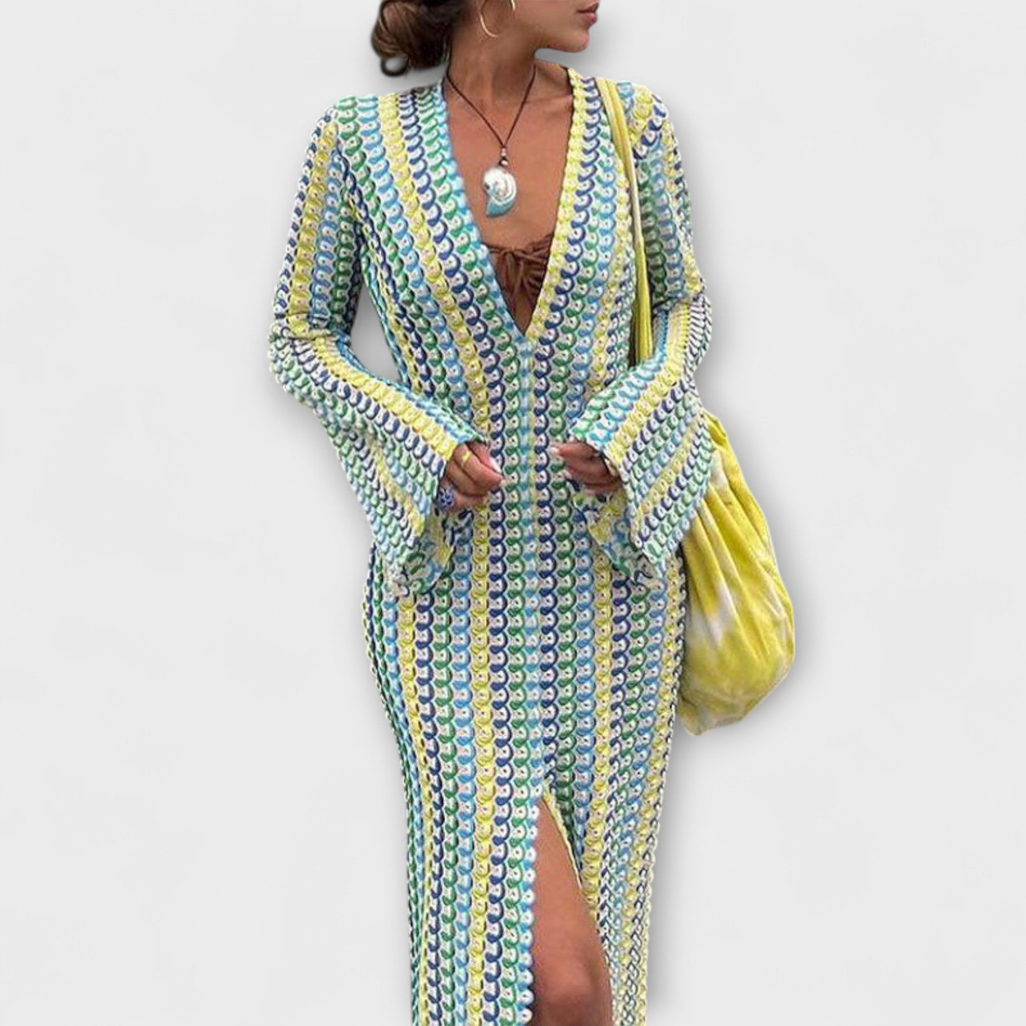Elina – Robe Maxi avec col en V et style vacances