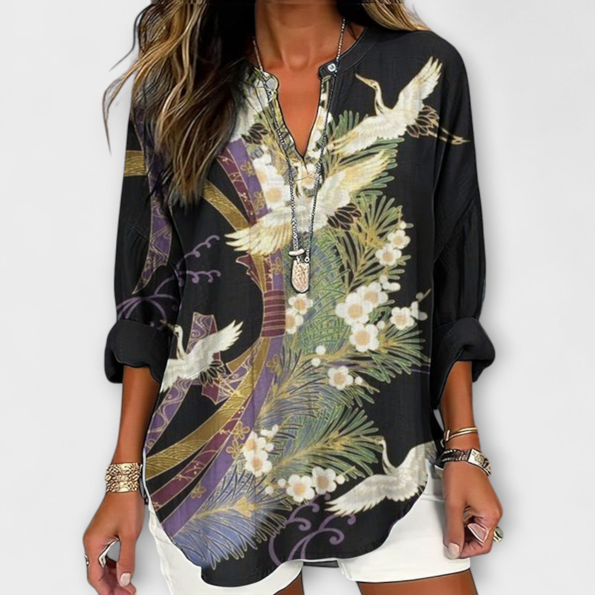 Ellie - Blouse Élégance Botanique
