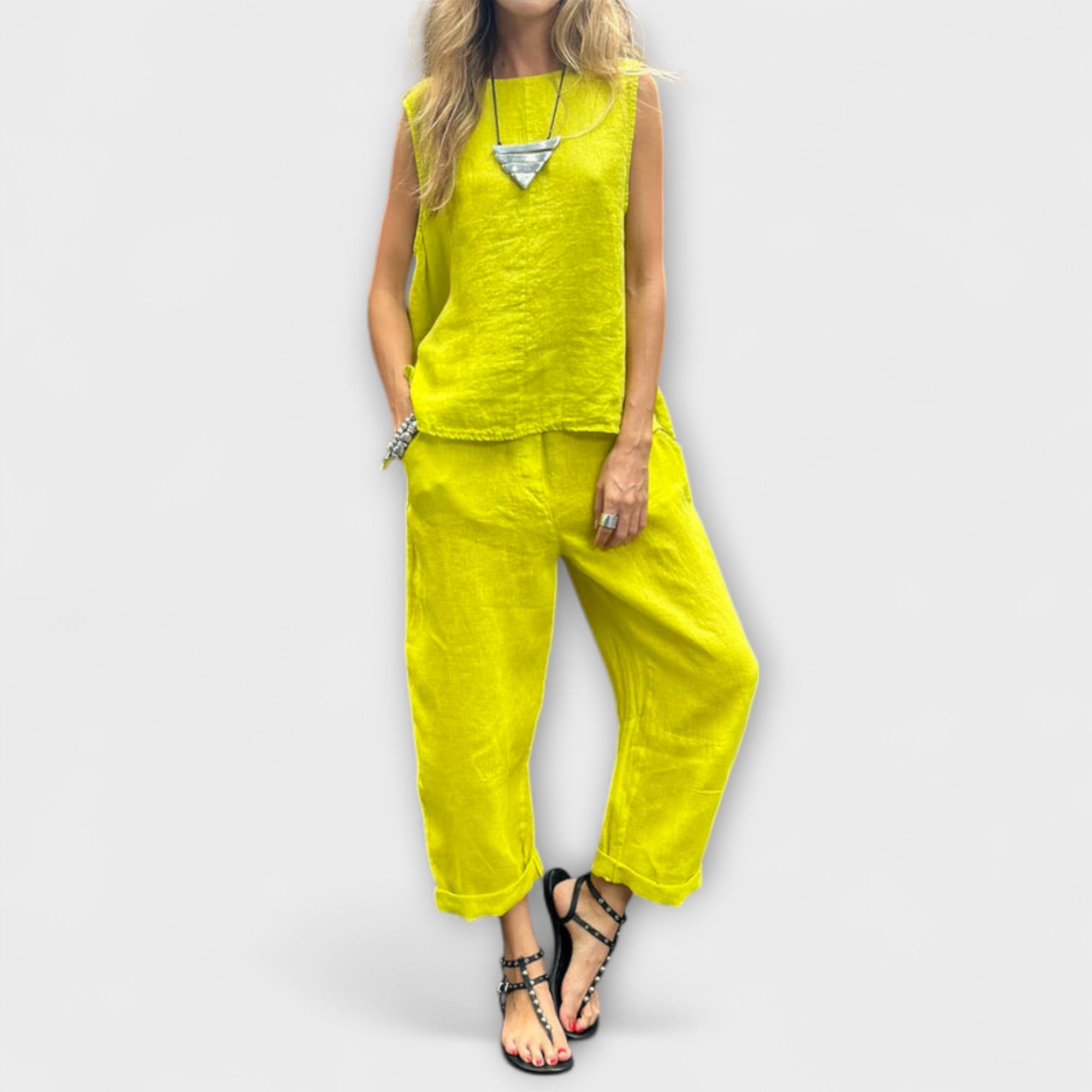 Jennifer - Avslappet bomulls- og linantrekk