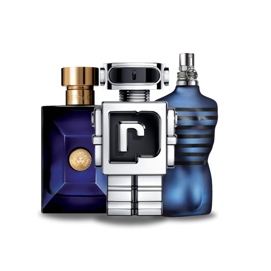 3 Fragrance Combination – Dylan Blue by Versace, Phantom by Paco Rabanne and Ultra Male by Jean Paul Gaultier