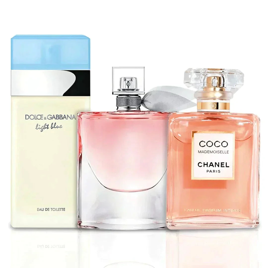 Kombination aus 3 Damendüften - La Vie Est Belle, Coco Mademoiselle und Light Blue [je 100 ml]