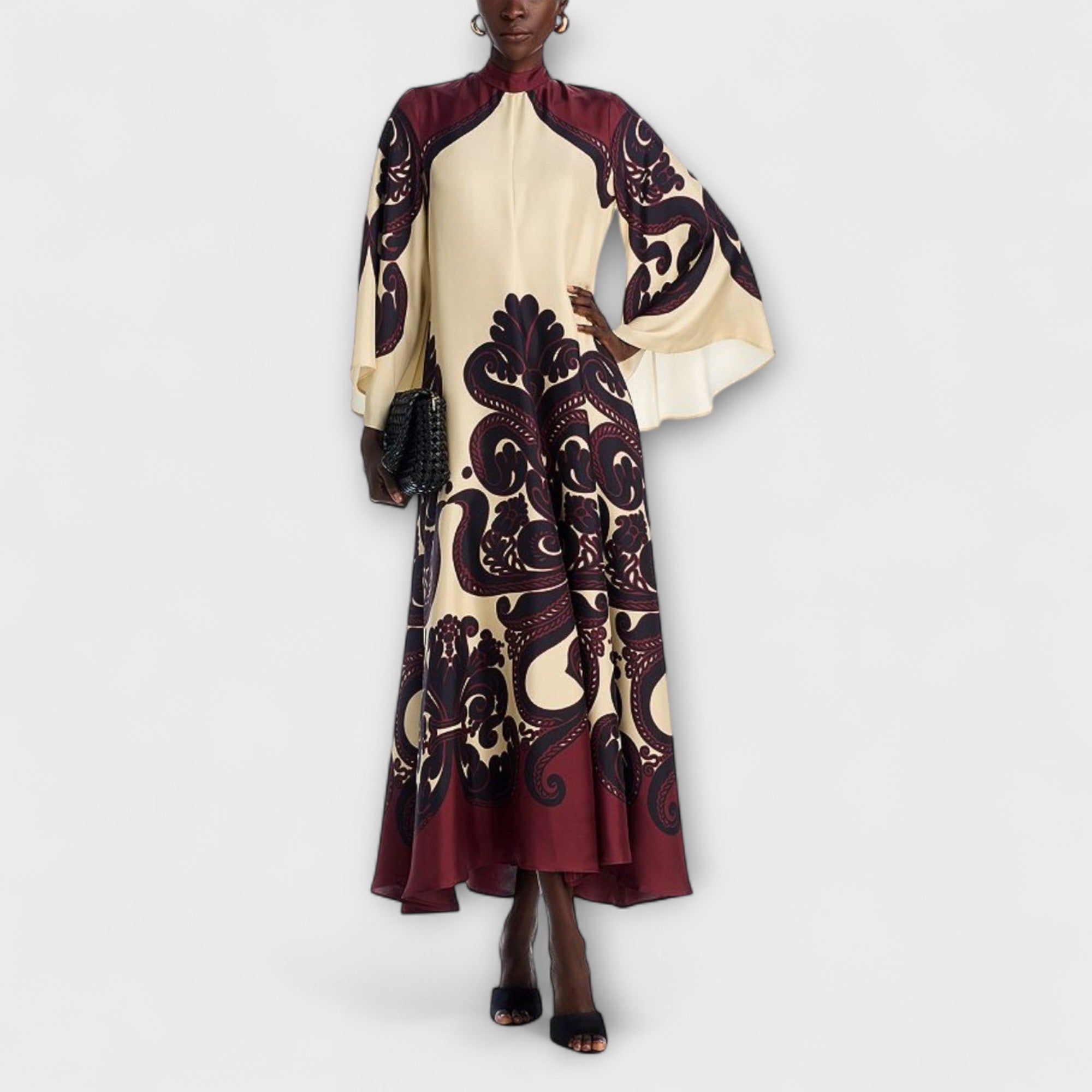 Lucy - Andlöst Grenadilla-mönstrad maxiklänning för enkel elegans