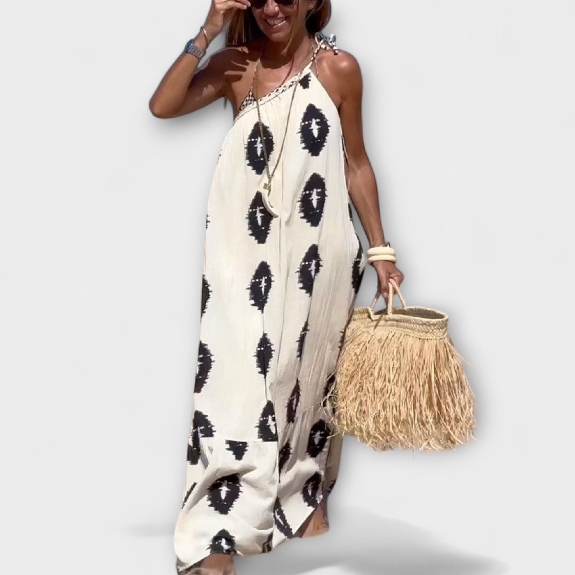 Isla - Vestido maxi de un solo hombro Sunbeam Vibes