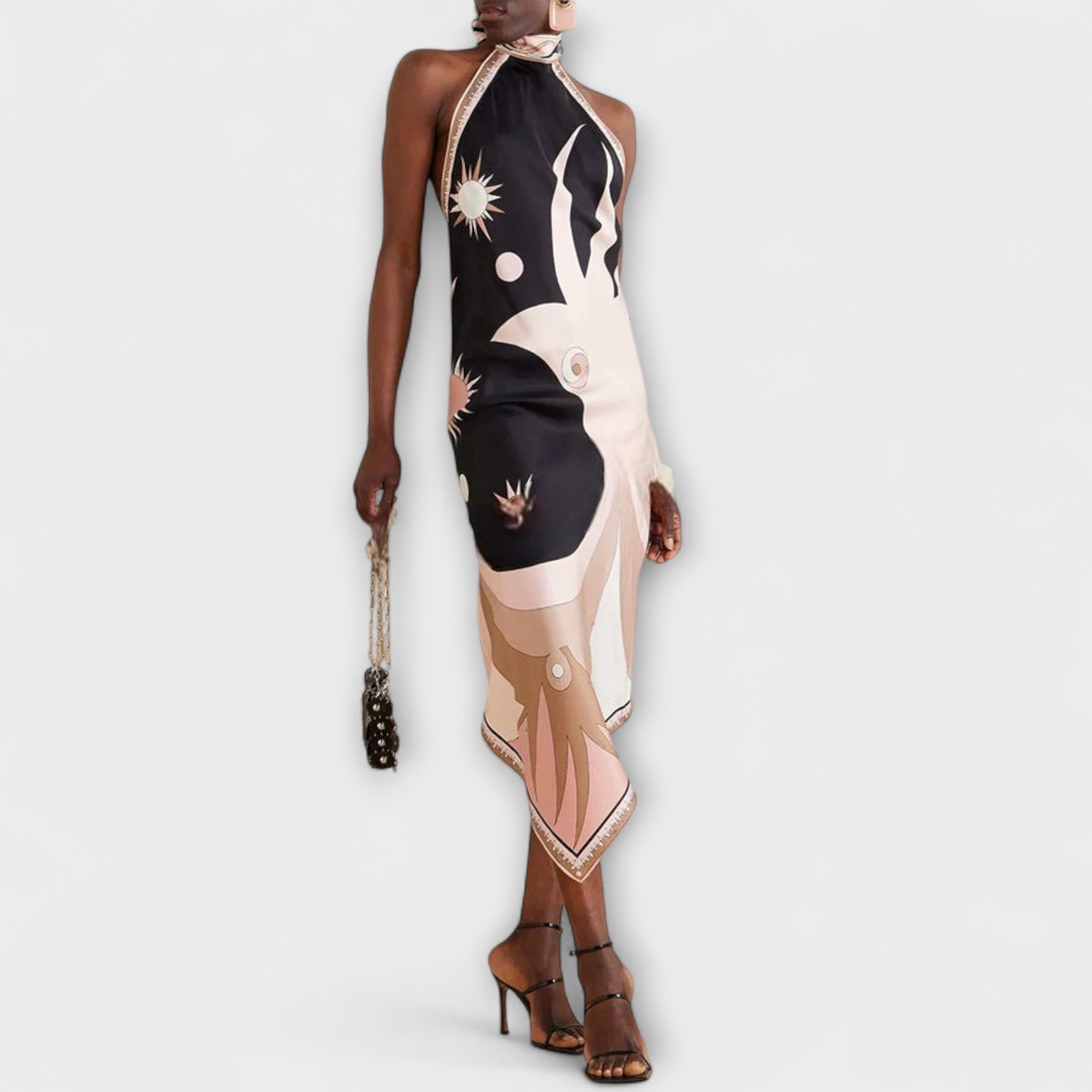 Ivy - Vestido único de satén con tirantes finos