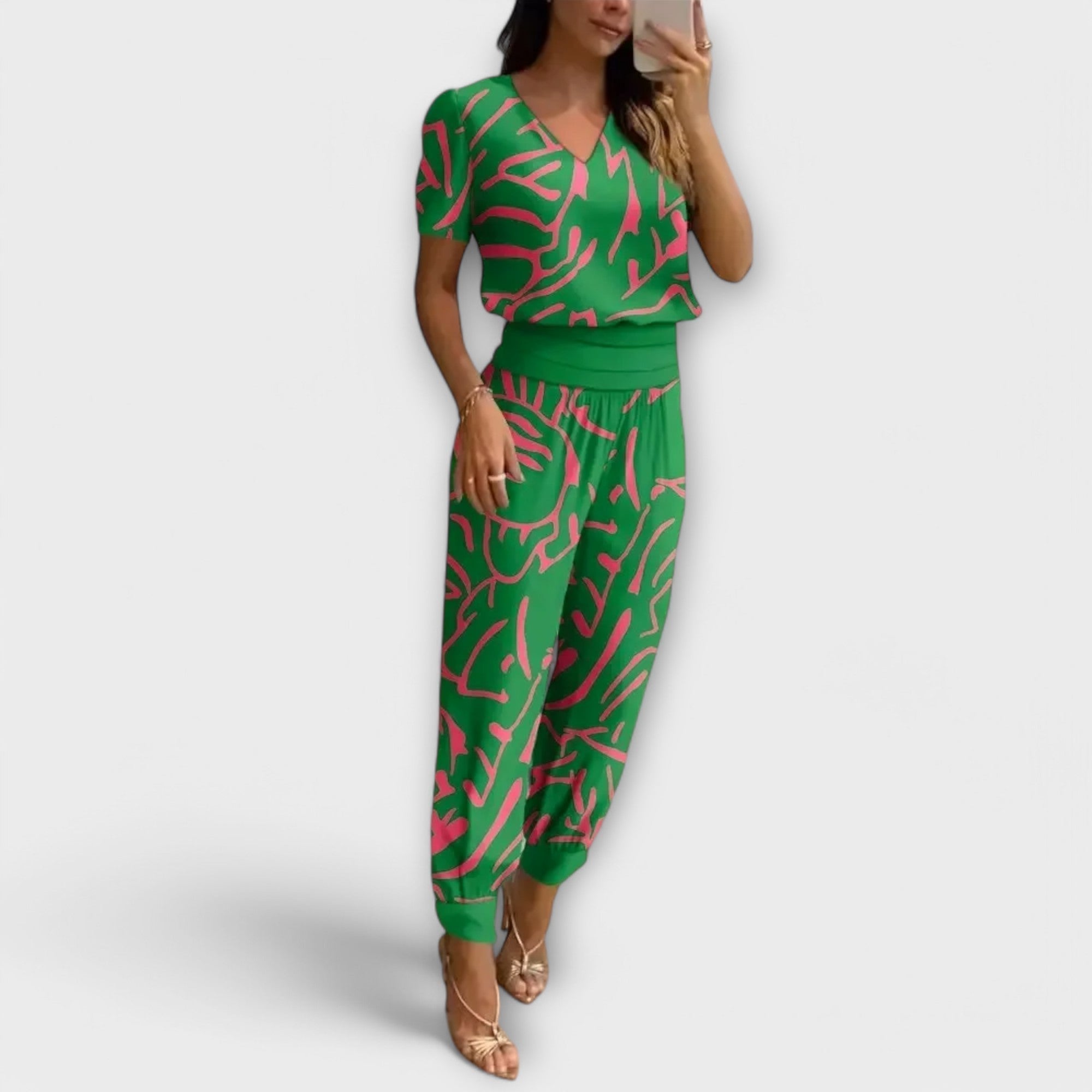 Irmelin – Conjunto elegante con top y pantalones